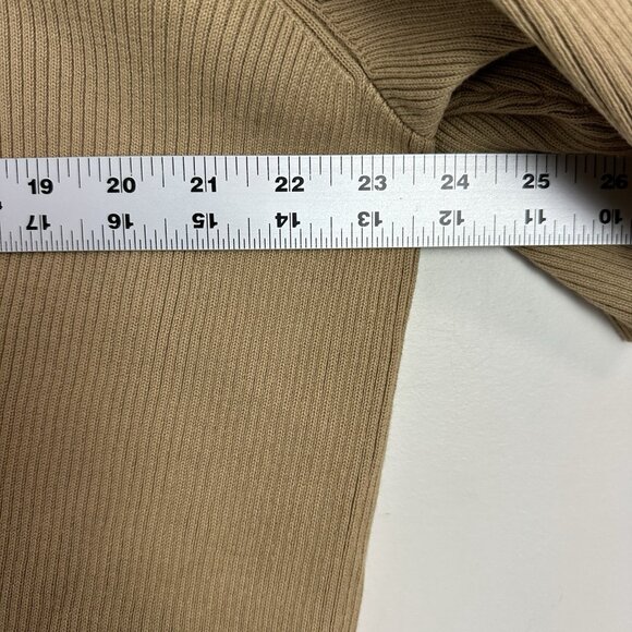 Lauren Ralph Lauren Ribbed Knit Top Womens 2X Brown V-Neck Short Sleeve Preppy - Picture 5 of 8